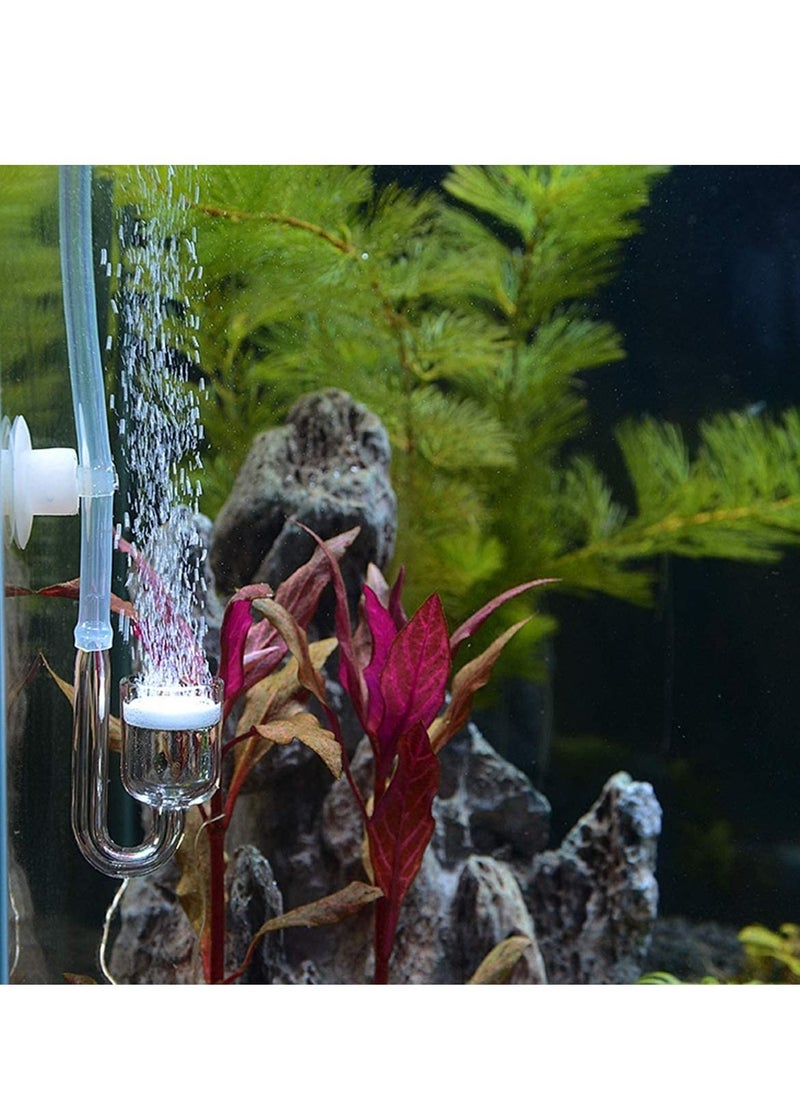 SYOSI - Aquarium Fish Tank, Co2 Diffuser Carbon Dioxide Reactor With Check Valve U-Shape Glass Pipe Sucker Integrated Bubble Counter Acrylic Glass Extremely Fine Pearl A Set Of 4 Psc - Image 1