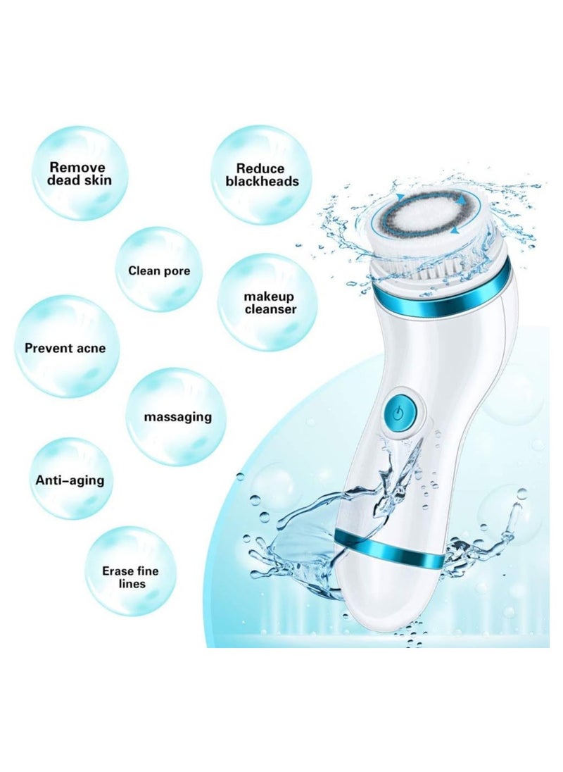 Cnaier 4 in 1 Facial Cleansing Brush - Rechargeable Facial Brush Set - IPX65 Waterproof Electric Facial Cleanser for Deep Cleansing, Exfoliation, Blackhead Removal  - Image 2