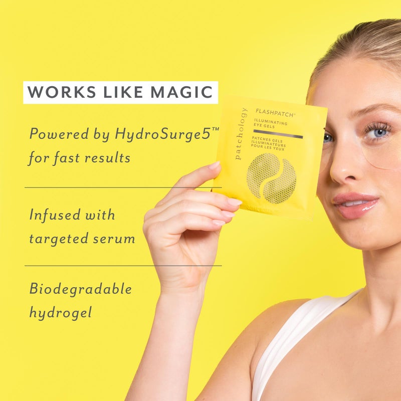 PATCHOLOGY Eye Mask, Brightening Under Eye Patches for Puffy Eyes and Dark Circles, Vitamin C Serum, Dark Circles Under Eye Treatment, Hydrating Eye Patches for women and men (5 Pairs) - Image 5