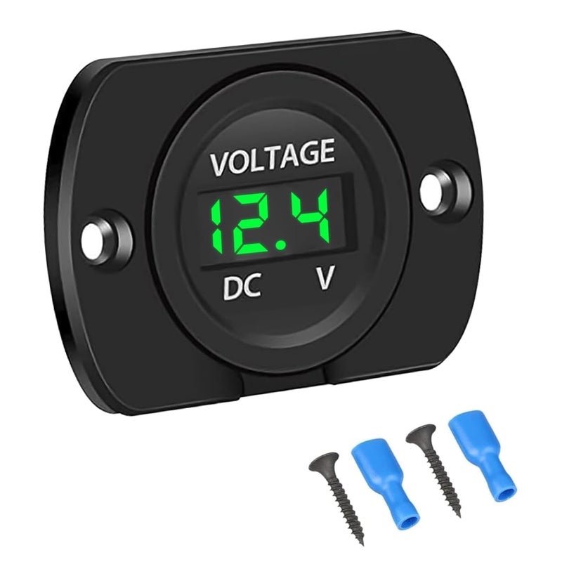 Linkstyle DC Volt Meter 12V, Battery Voltage Gauge 12V, Digital Voltage Meter 12 Volt, LED Voltmeter Gauge, Panel Mount Voltmeter for Car Motorcycle Truck RV ATV UTV - Image 1