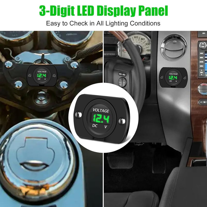 Linkstyle DC Volt Meter 12V, Battery Voltage Gauge 12V, Digital Voltage Meter 12 Volt, LED Voltmeter Gauge, Panel Mount Voltmeter for Car Motorcycle Truck RV ATV UTV - Image 4