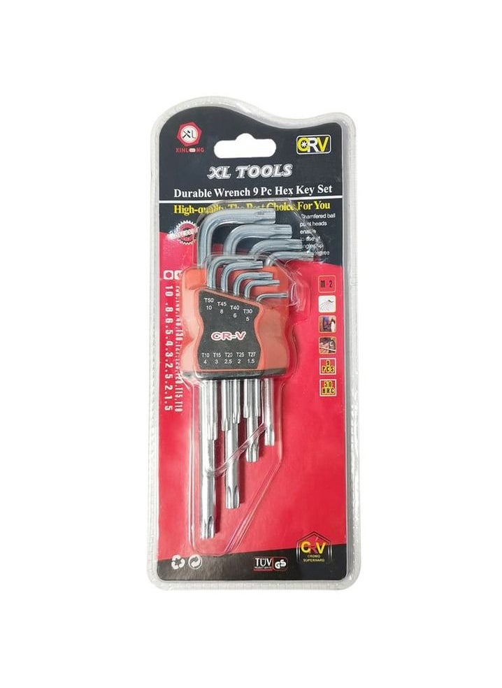 9 Pcs Hex Key Set Durable Wrench Hex Keys Set Chromium-Vanadium Allen Key Set
