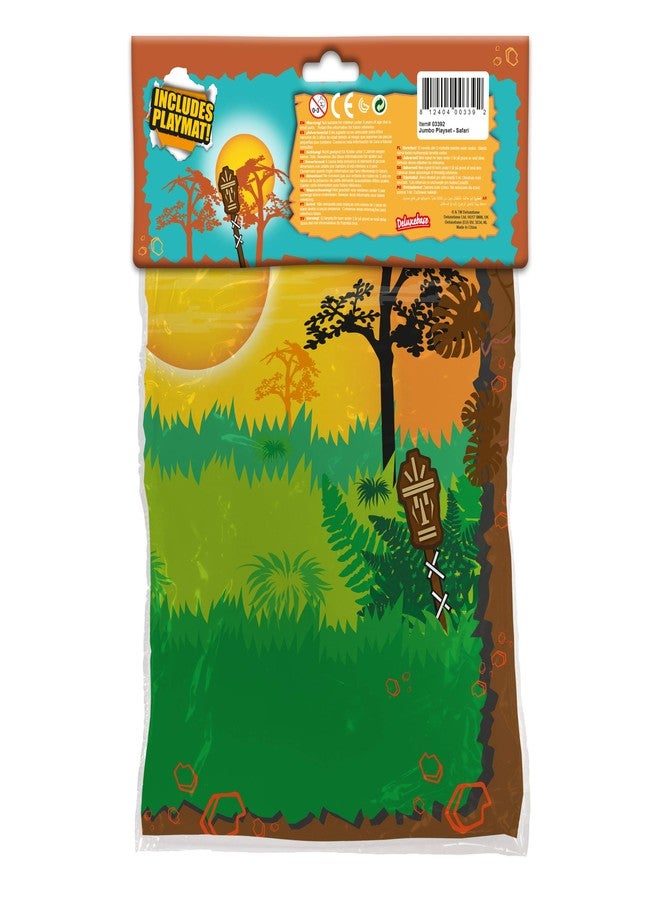 Deluxebase مجموعة ديلوكس بيز جامبو للعب - تماثيل حيوانات السفاري البرية من مجموعة تماثيل كبيرة مكونة من 10 قطع تشمل النمر، الأسد، الحمار الوحشي والمزيد. ألعاب رائعة للأطفال، هدايا ومواد ترويجية للحفلات. - Image 5