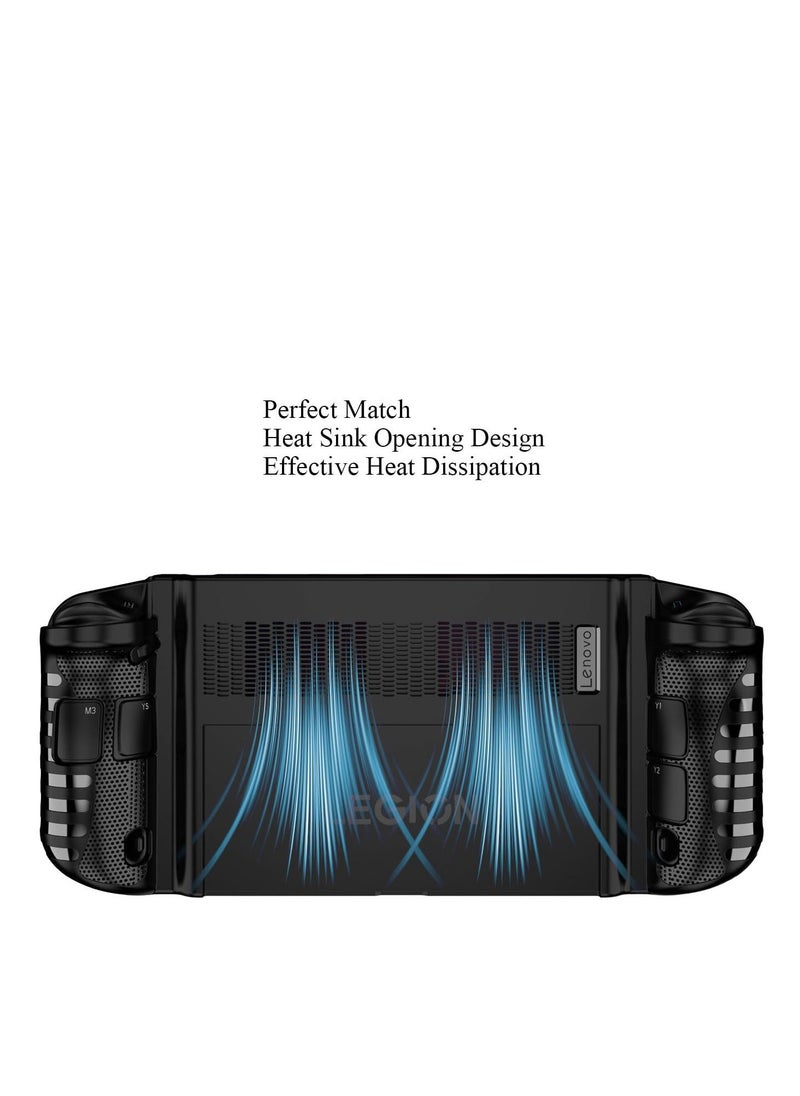 Protective Case Fit for Lenovo Legion Go 8.8", 2023 Release Handheld Game Console, Skin Full Body Soft TPU Drop-Proof Protector Cover Slim Case with Shockproof, Anti-Collision, Non-Slip (Black)