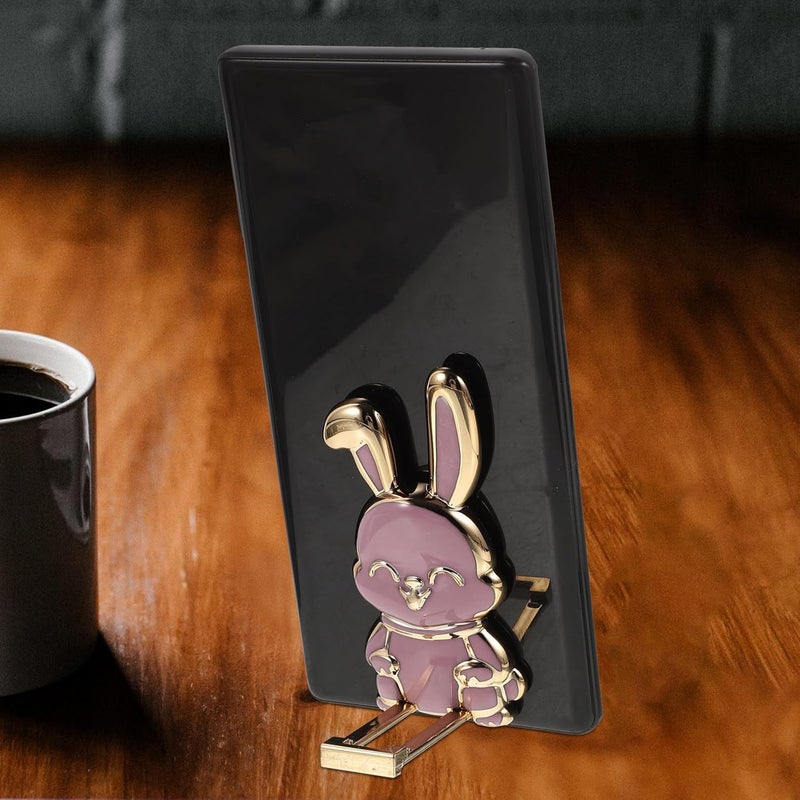 Levemolo 7pcs Multifunctional Rabbit Shape Phone Holder Set, Foldable Cartoon Mobile and Tablet Stand, Colorful Desktop Organizer for Home and Office Use Random Color - Image 4