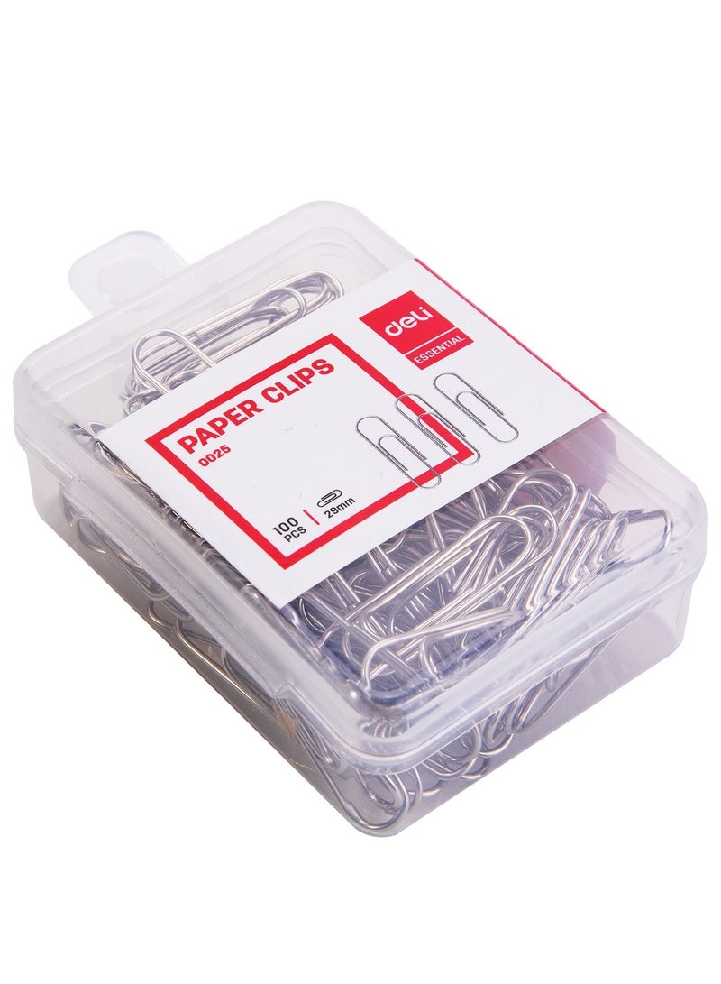 Deli 100-Piece Paper Clips 29mm Medium Size - Image 3