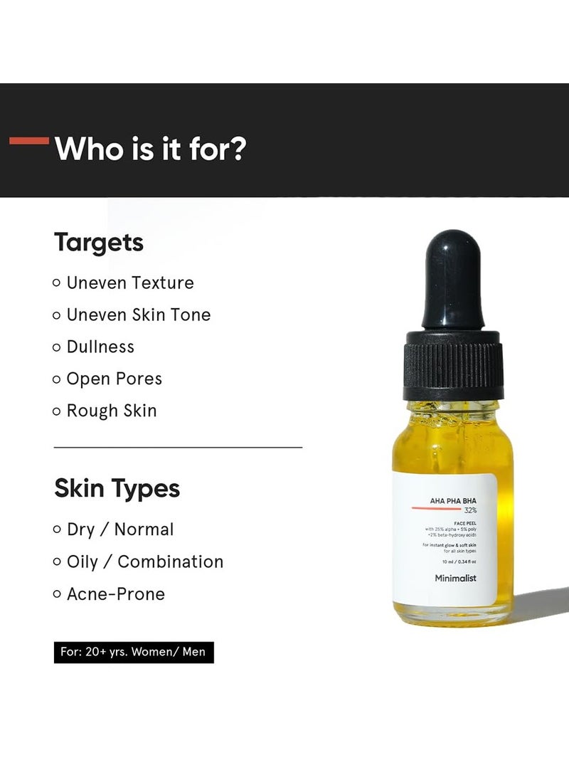 MINIMALIST - 25 AHA 2 BHA 5 PHA Peeling Solution Glowing Skin Smooth Texture Pore Cleansing Weekend Exfoliation 10ml - Image 1