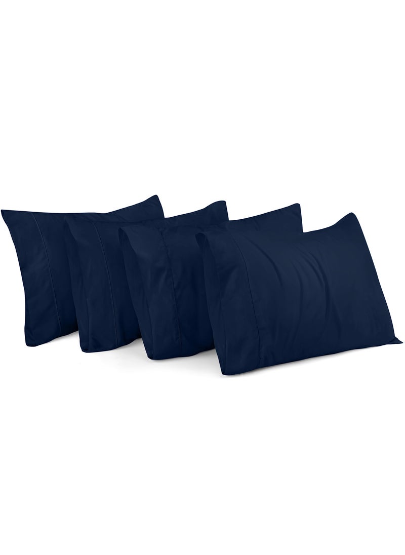 Utopia Bedding Utopia Bedding Standard Pillow Cases - 4 Pack - Envelope Closure - Soft Brushed Microfiber Fabric - Shrinkage and Fade Resistant Pillow Covers Standard Size 20 X 26 Inches (Standard  Navy)  - Image 1