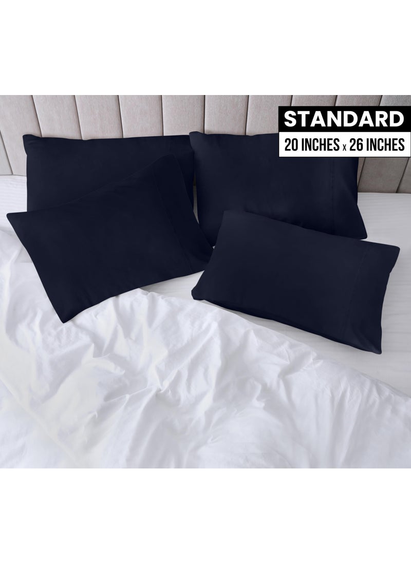 Utopia Bedding Utopia Bedding Standard Pillow Cases - 4 Pack - Envelope Closure - Soft Brushed Microfiber Fabric - Shrinkage and Fade Resistant Pillow Covers Standard Size 20 X 26 Inches (Standard  Navy)  - Image 2