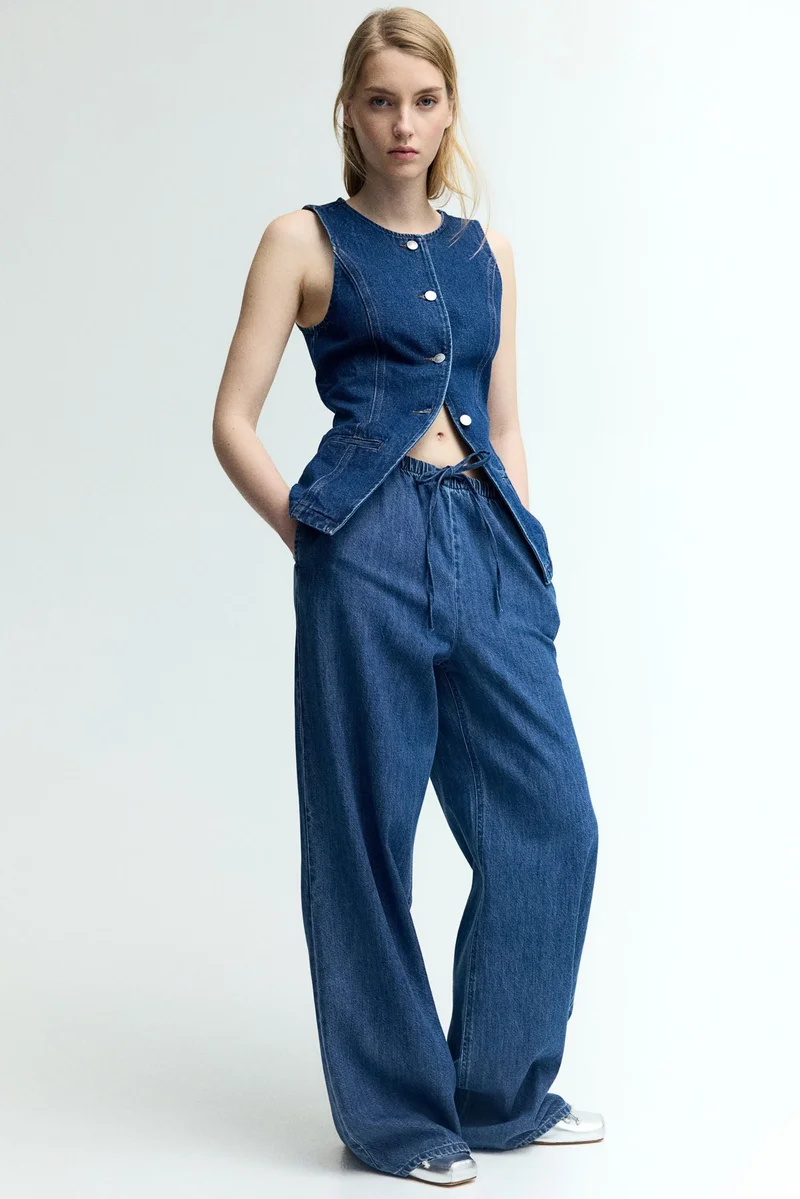 H&M Feather Soft Denim drawstring trousers