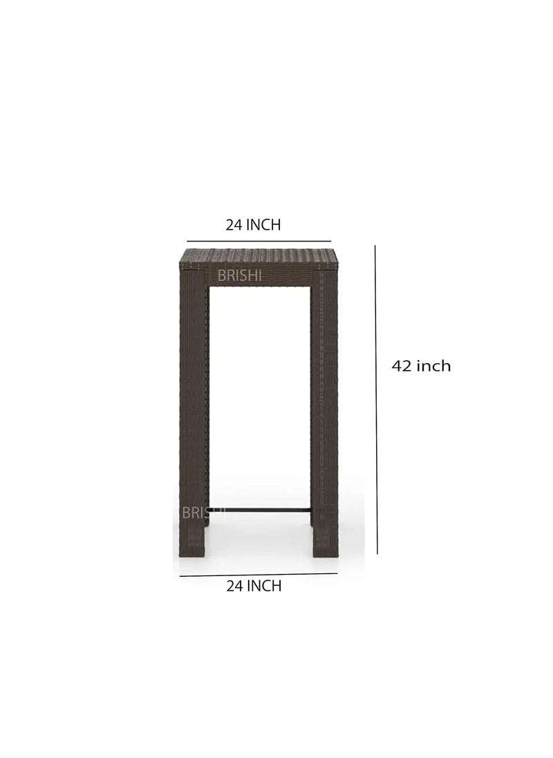 BRISHI BRISHI Outdoor Bar Set Garden Patio Bar Set 12 2 Chairs and Table Set Balcony Bar Table with Stool Set Dark Brown  - Image 4