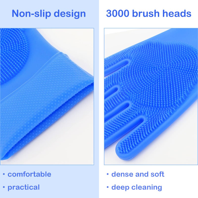Yintoper Pet Grooming Gloves, Dog Washing Gloves with High-Density Teeth, Heat Resistant Silicone Cat Hair Remover with Enhanced Five Finger Design, Bathing and Massaging for Dogs and Cats - Image 3