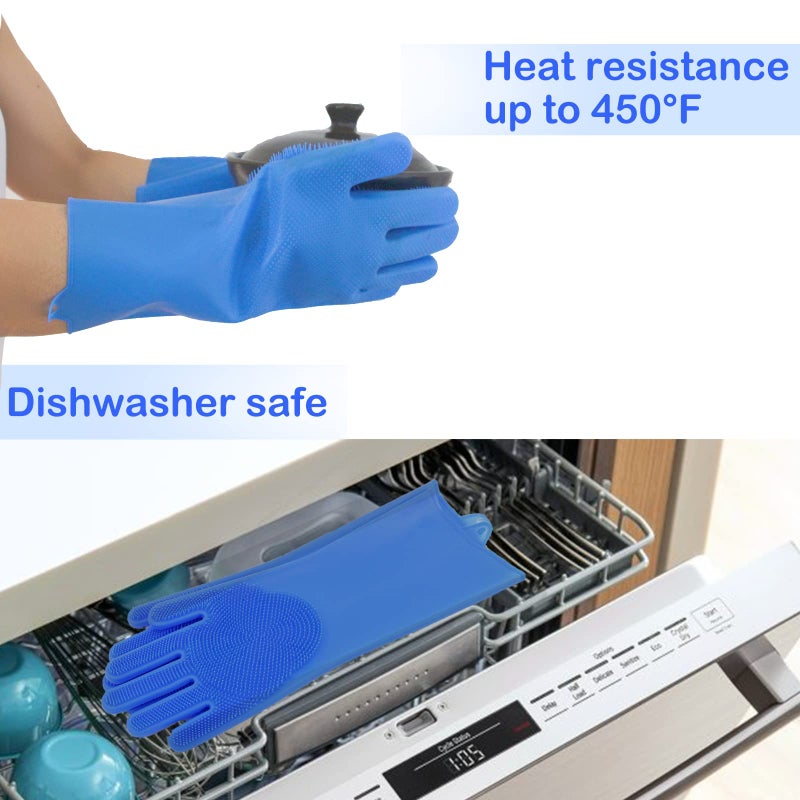 Yintoper Pet Grooming Gloves, Dog Washing Gloves with High-Density Teeth, Heat Resistant Silicone Cat Hair Remover with Enhanced Five Finger Design, Bathing and Massaging for Dogs and Cats - Image 5