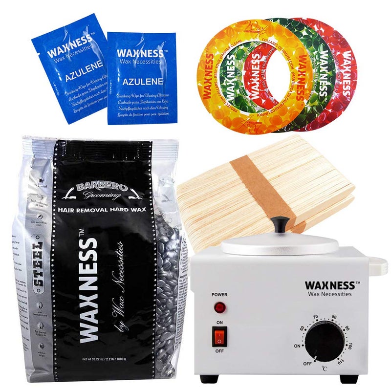 Wax Necessities Barbero Grooming Men Stripless Waxing Kit with Big 22 Pound Wax Bag