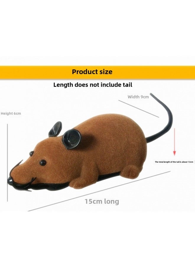 Pet Flocking Funny Cat Toy Wireless Electric Mouse Cat Interactive Trick Simulation Toy OPP-Color:211-6 Gray And Black  - Image 3