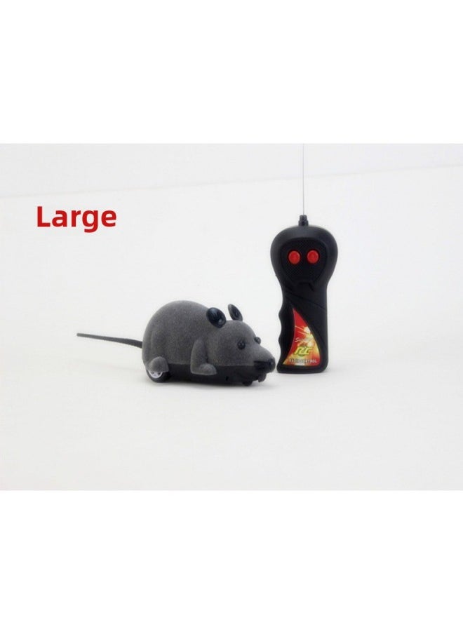 Pet Flocking Funny Cat Toy Wireless Electric Mouse Cat Interactive Trick Simulation Toy OPP-Color:211-6 Gray And Black  - Image 1