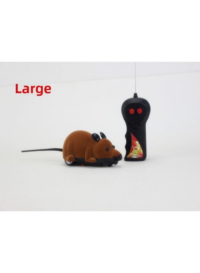 Pet Flocking Funny Cat Toy Wireless Electric Mouse Cat Interactive Trick Simulation Toy OPP-Color:211-6 Gray And Black  - Image 4