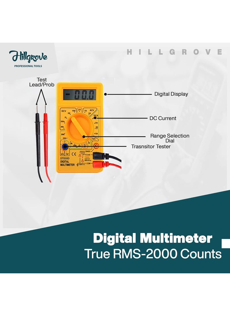 Hillgrove Hillgrove HGCM463M1 LCD AC DC Voltage Current Digital Mini Multimeter Ohm Electronic Tester with 25in1 Precision Screwdriver Set  - Image 3