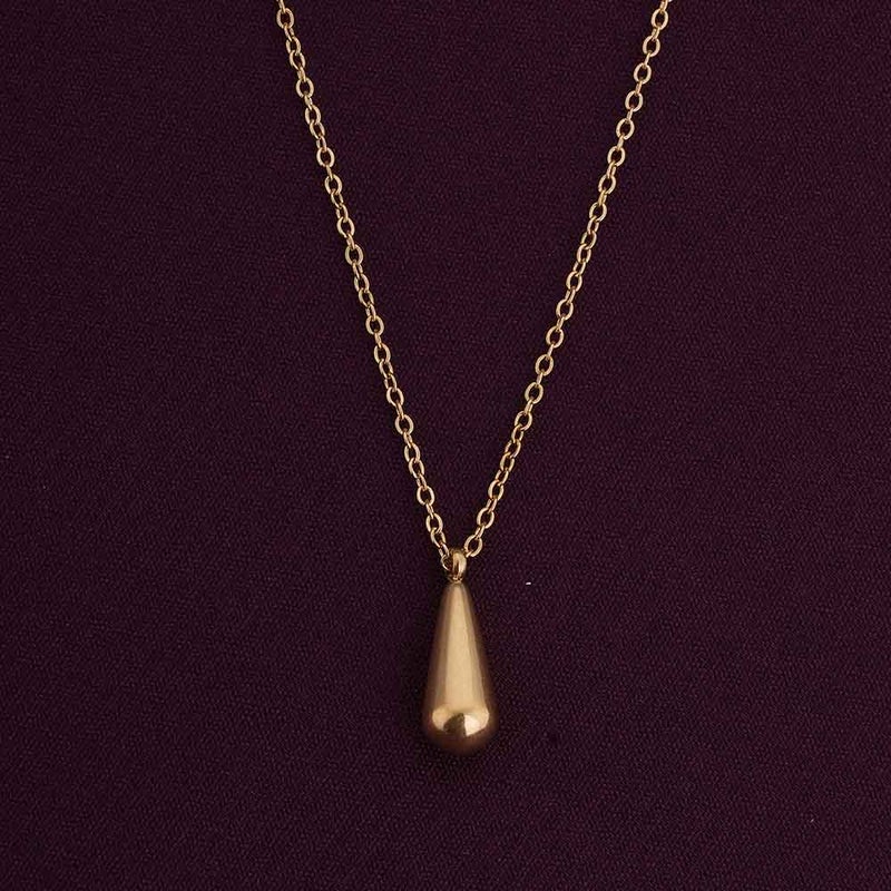 PALMONAS 18k Gold Tone Plated Thin Drop Necklace
 for Women - Image 2