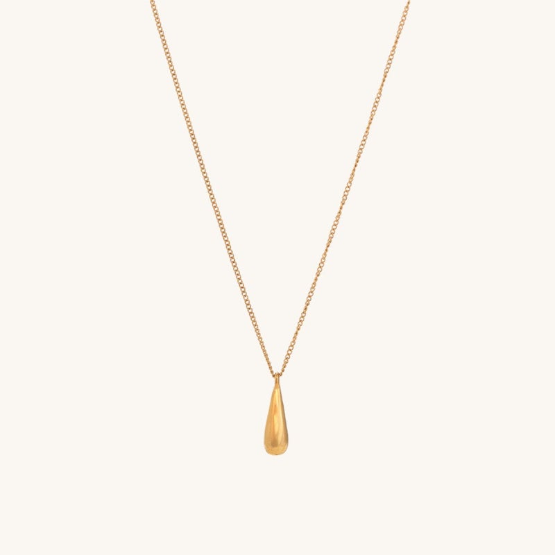PALMONAS 18k Gold Tone Plated Thin Drop Necklace
 for Women - Image 1