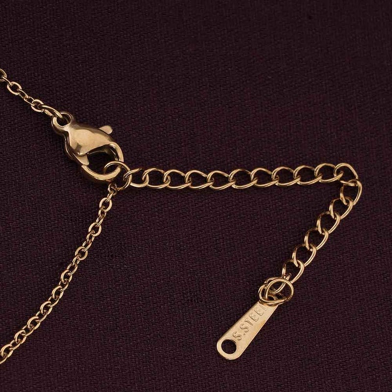PALMONAS 18k Gold Tone Plated Thin Drop Necklace
 for Women - Image 3