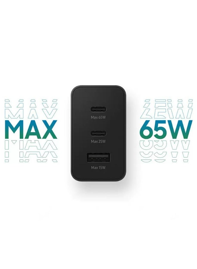 أوليسون 65W PD 3-Port Fast Wall Charger ، كتلة شحن متعددة USB-C ، محول شاحن عالي السرعة متوافق مع iPhone و iPad و Samsung Galaxy وأجهزة Android وأجهزة الكمبيوتر المحمولة - Image 2