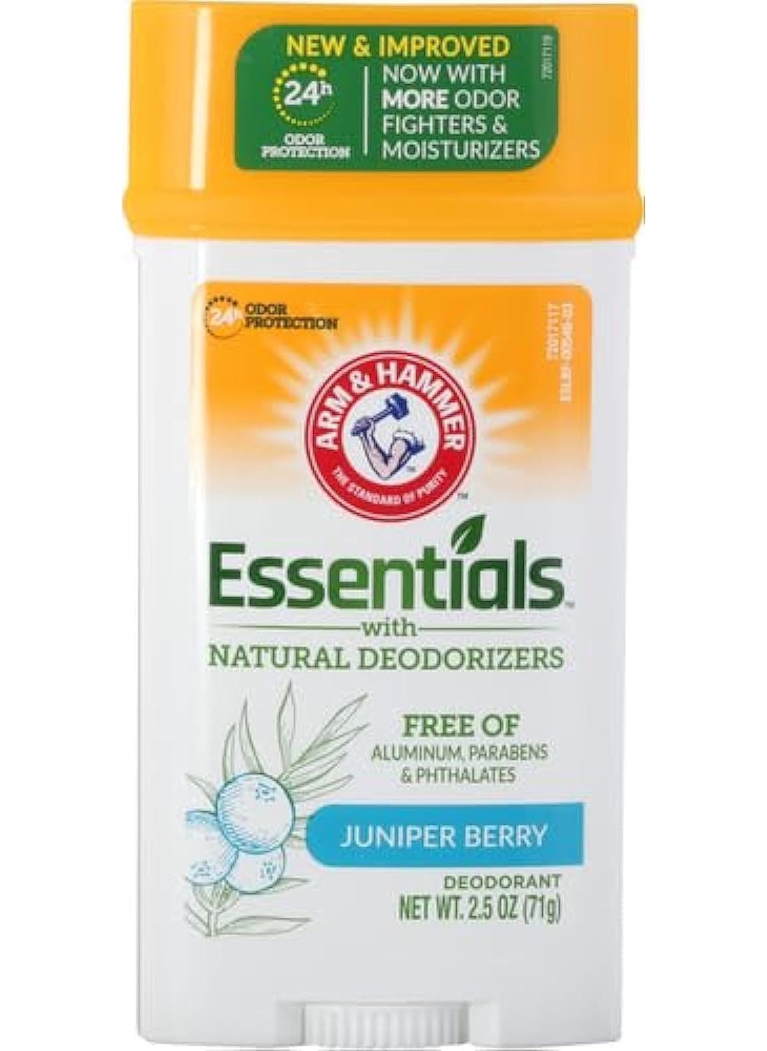 Arm & Hammer - ARM & HAMMER Essentials Solid Deodorant, Clean(Juniper Berry), Wide Stick, 2.5 oz. (Pack of 3) - Image 1