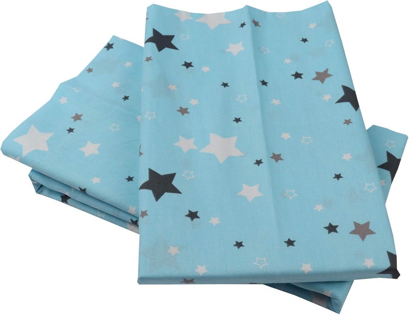 WBYCOTBED 100% Cotton Blue Pillowcases Set, Star Printed Queen Size Pillow Covers with Envelope Closure, 20x30 inches - Image 5