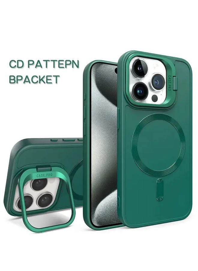 Crimson Magnetic Case for iPhone 15 Pro with Lens Bracket Stand Cover Handsfree Viewing - Image 3