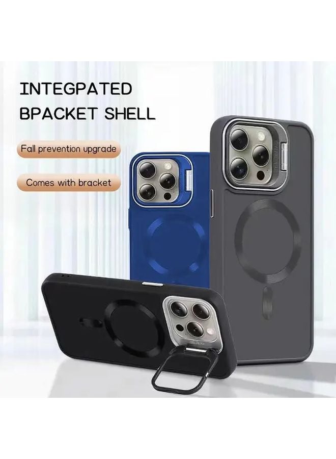 Crimson Magnetic Case for iPhone 15 Pro with Lens Bracket Stand Cover Handsfree Viewing - Image 2