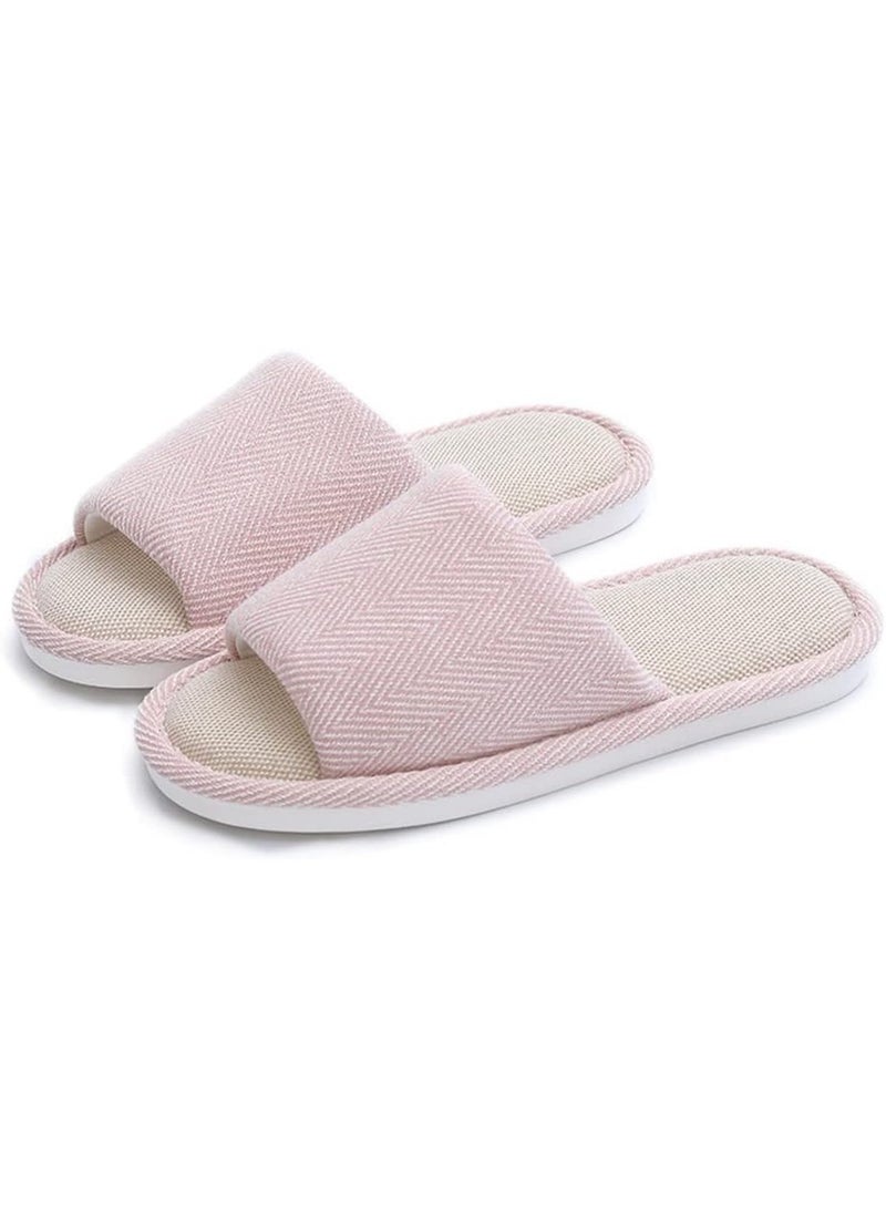 VIUAUAX نعال من الكتان القطني، ونعال داخلية من الكتان المنزلي الصيفي، ونعال داخلية من الكتان المنزلي الصيفي، ونعال منزلية زوجية مانعة للانزلاق، ونعال أرضية من الكتان القطني، ونعال أرضية من الكتان الصيفي في الفصول الأربعة الربيعية والخريفية. نعال قماشية نعال داخلية وخارجية داخلية وخارجية، نعال غير قابلة للانزلاق في أربعة مواسم ناعمة القاع، نعال زوجية للرجال والنساء. - Image 1