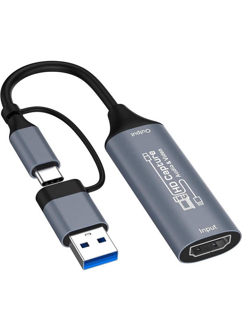 VKL بطاقة التقاط الفيديو، HDMI إلى USB/USB-C بطاقة التقاط للبث، جهاز التقاط فيديو بدقة 1080P 60fps لتسجيل الألعاب، متوافق مع Windows وQuest 3 وSwitch وOBS وPS4/PS5 - Image 1