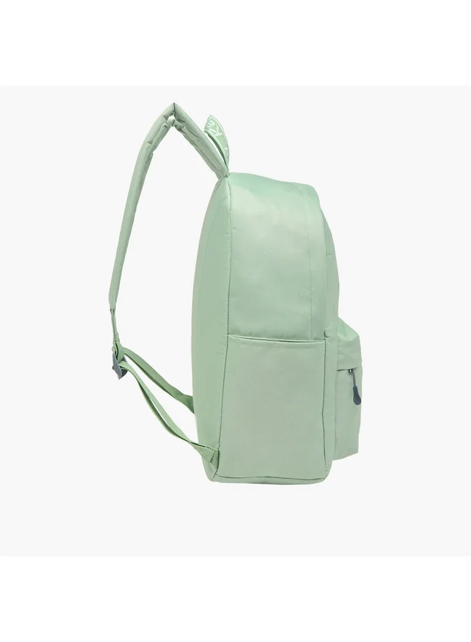 Kappa Unisex Logo Print School Backpack with Zip Closure and Adjustable Strap - 29x15x42 cm