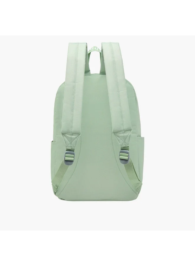Kappa Unisex Logo Print School Backpack with Zip Closure and Adjustable Strap - 29x15x42 cm