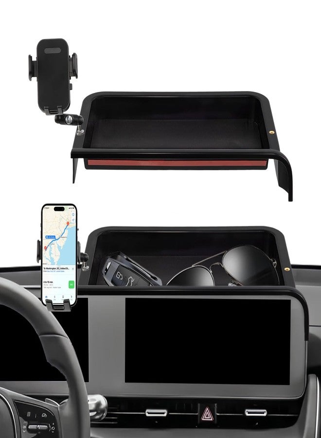 FETUSI Car Phone Holder Compatible with Hyundai Ioniq 5 2022-2025 Accessories 12.3-Inch Screen Fixed Clip, Cell Phone Mount with Dash Tray Center Console Organizer Hands-Free 360° Rotation - Image 1