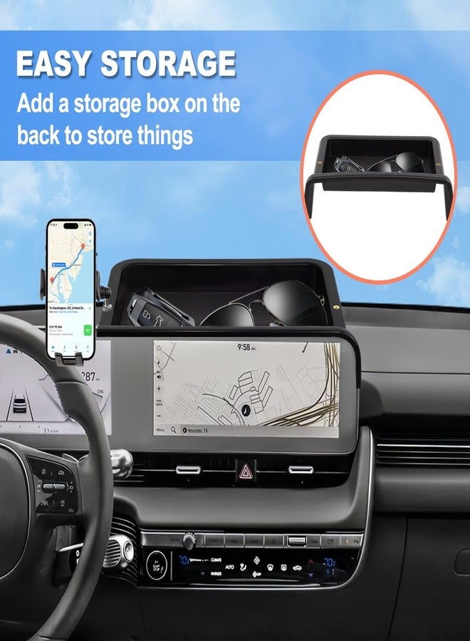 FETUSI Car Phone Holder Compatible with Hyundai Ioniq 5 2022-2025 Accessories 12.3-Inch Screen Fixed Clip, Cell Phone Mount with Dash Tray Center Console Organizer Hands-Free 360° Rotation - Image 5
