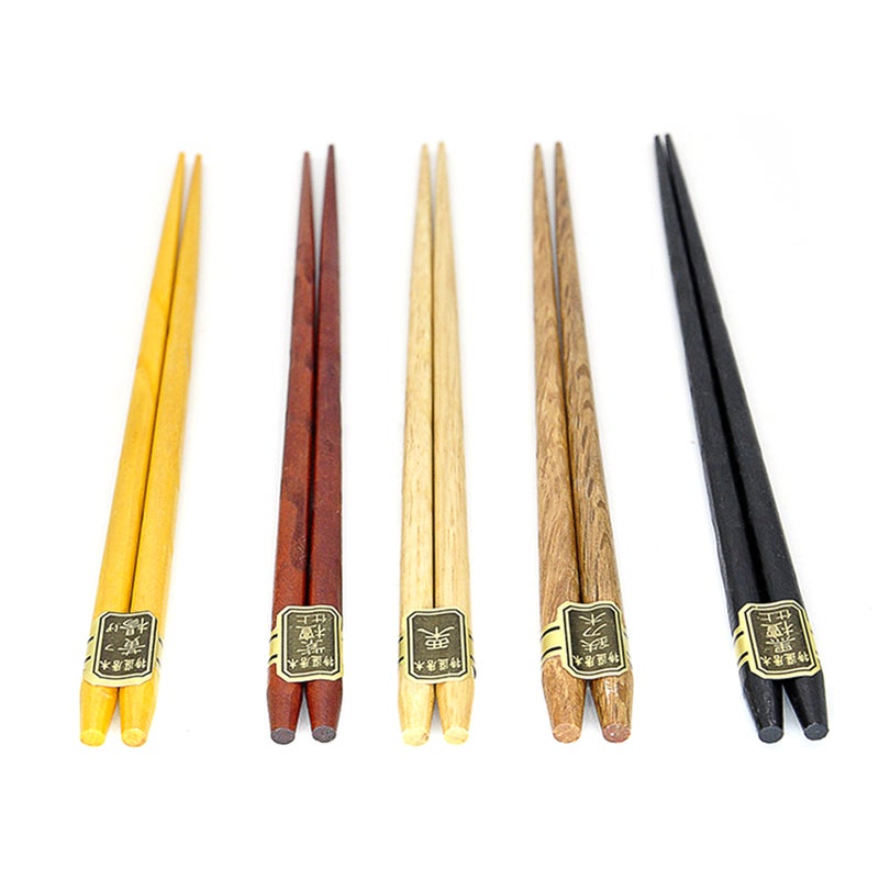 Spiral Chopsticks Natural Wooden Chopsticks Twisted Design Chopsticks Premium Reusable Chopsticks Set 5 Pairs Gift Set Starter Kit for Sushi Noodles and Other Asian Food - Image 4
