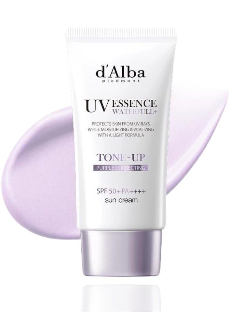 d'Alba Uneven Skin Tone & Dullness Care – d’Alba Purple Tone-Up Correcting Sunscreen SPF50+ PA++++ for Brightening, Protection & Instant Radiance – Color-Correcting UV Protection for Bright, Even Skin - Image 1