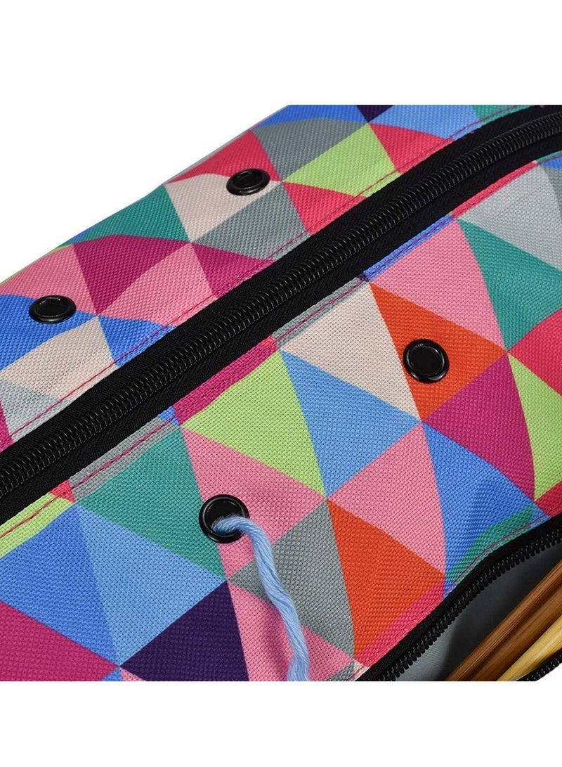 حقيبة كروشيه محمولة بسحاب وجيوب، منظم خيوط أنيق للحياكة، أدوات كروشيه، تخزين الصوف والإبر - Image 5