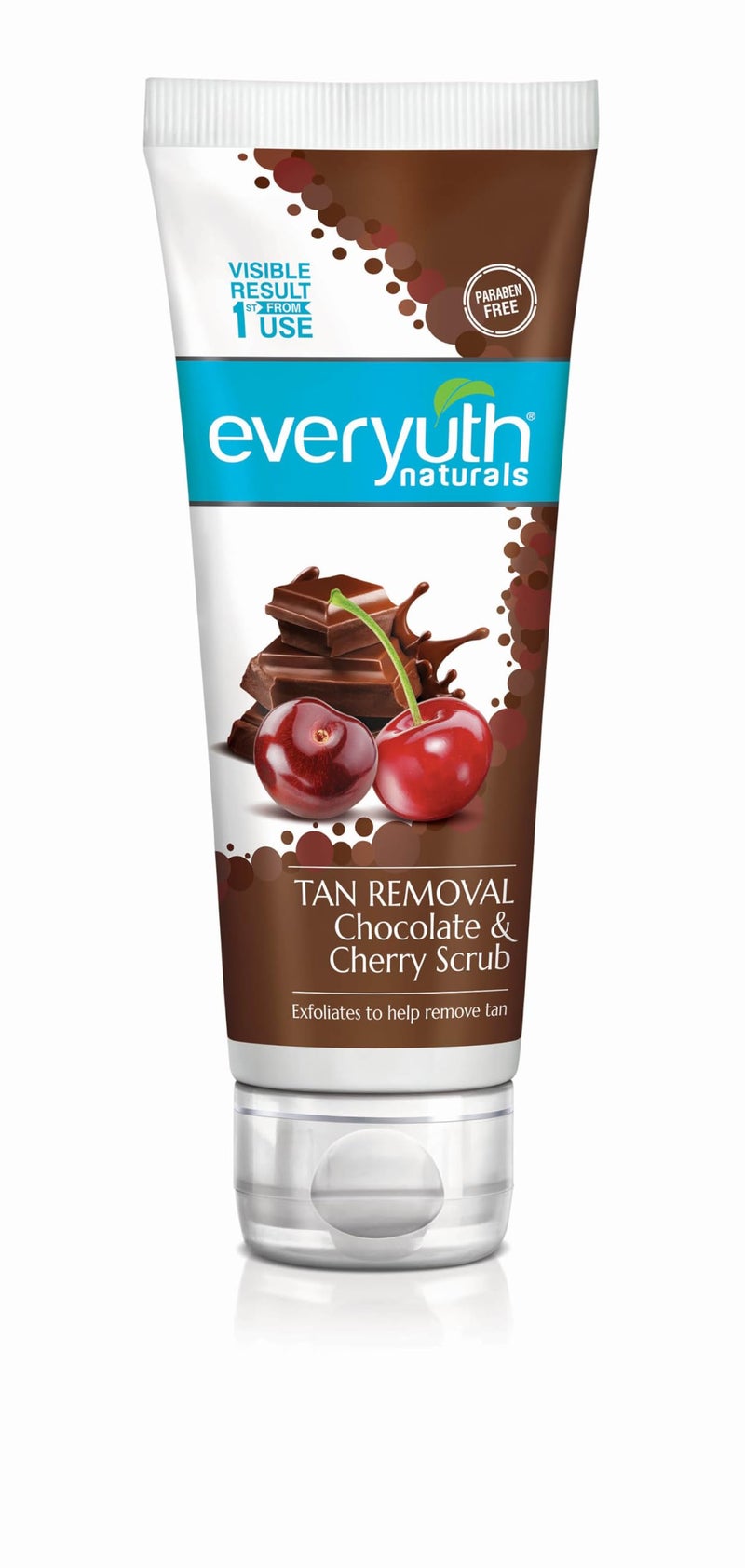 Everyuth Naturals Tan Removal Chocolate & Cherry Scrub|D tan, Detoxify & Cleanse|Paraben Free| Antioxidant Choco & Multi-Vitamin Cherries|For Oily, Dry, Normal, Combination & Sensitive Skin - 50g - Image 1