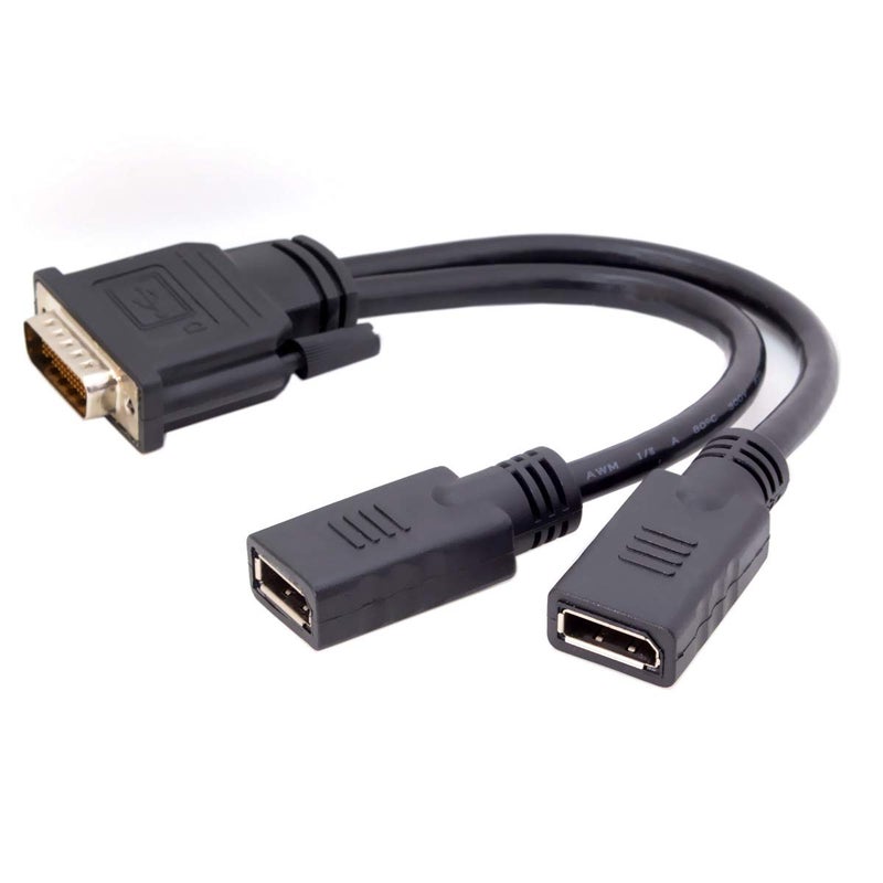 JSER DMS-59Pin Male to Dual DP Displayport Female Splitter Extension Cable for PC Graphics Card - Image 3