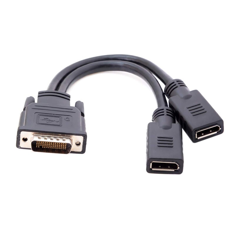 JSER DMS-59Pin Male to Dual DP Displayport Female Splitter Extension Cable for PC Graphics Card - Image 1