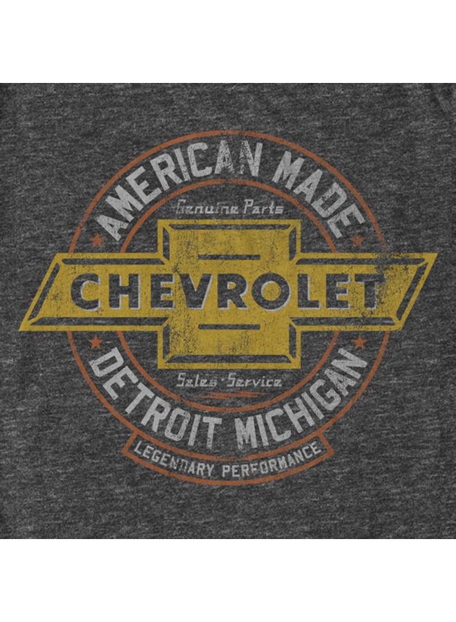 Fifth Sun Men's Distressed Chevrolet Logo T-Shirt, Char HTR, Large - Image 2