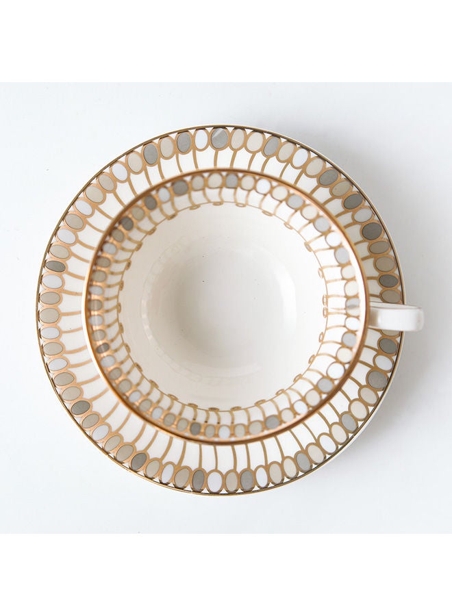 NIBEMINENT Coffee Cup And Saucer Beige - Image 4