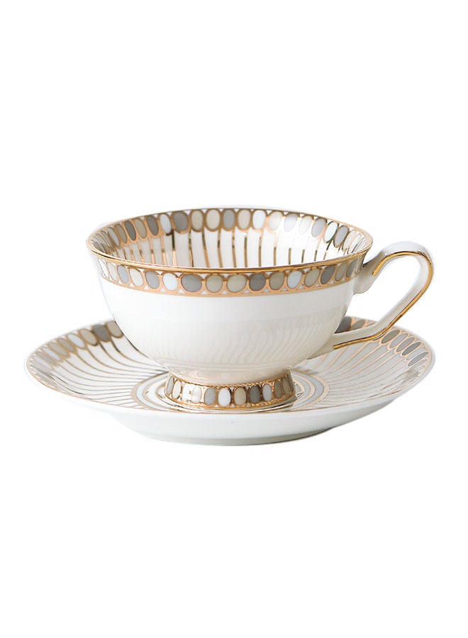 NIBEMINENT Coffee Cup And Saucer Beige - Image 1