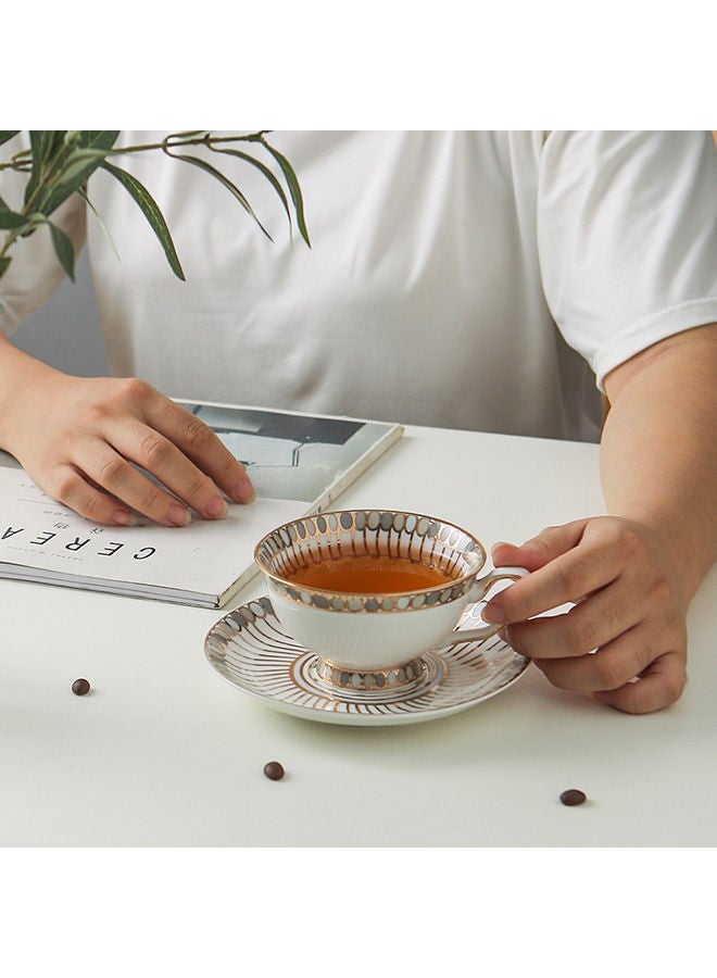 NIBEMINENT Coffee Cup And Saucer Beige - Image 5