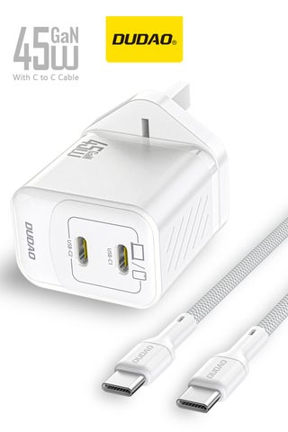 45W-2 Port-white-with cable
