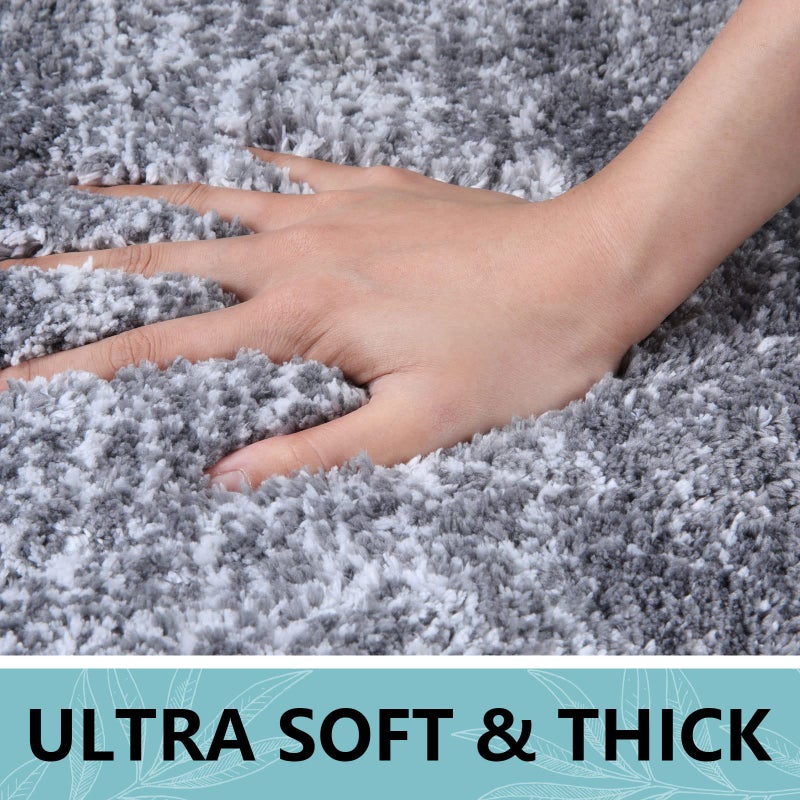 Arotive Microfiber Bathroom Rugs  Shaggy Soft and Absorbent Bath Rug  Non-Slip  Thick Plush Bathroom Mat  Machine Washable Dry Bath Mats for Bathroom  Tub and Shower  30"" x 20""  Grey - Image 3