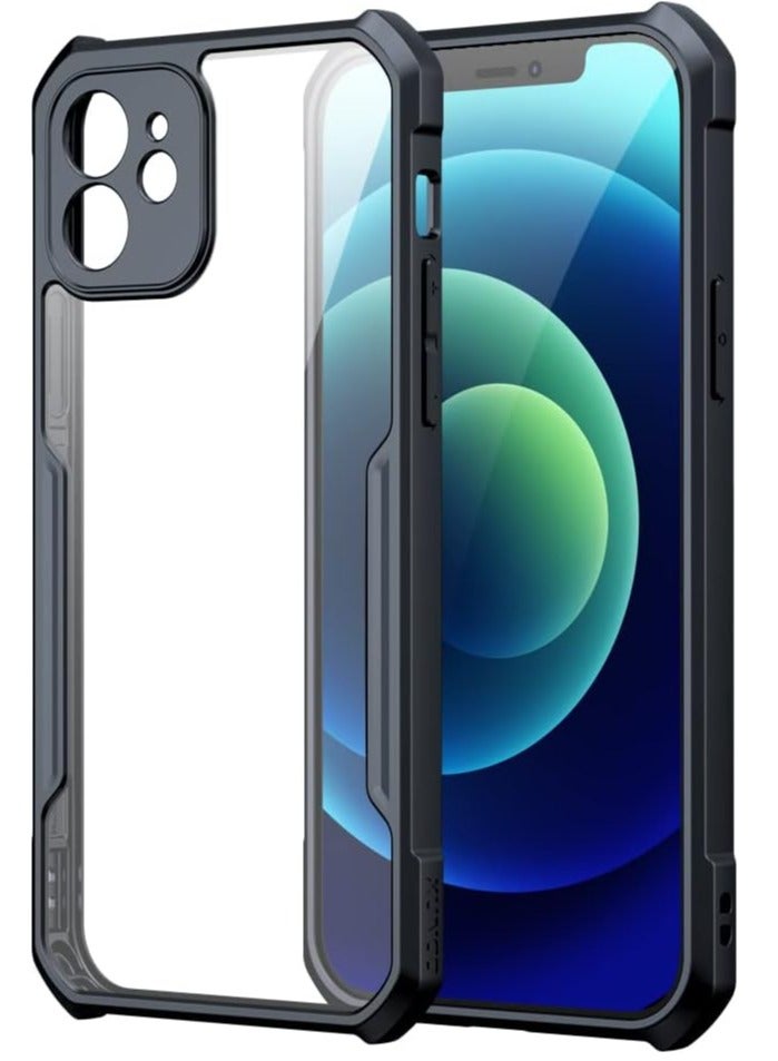 Xundo Clear Case for iPhone 12 | Premium Rugged | Durable Shock-absorbing Frame | Black Border | Thermoplastic Polyurethane | Airbag Anti-drop Protection - Clear - Image 1
