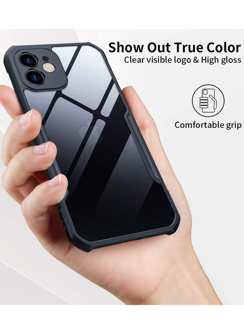 Xundo Clear Case for iPhone 12 | Premium Rugged | Durable Shock-absorbing Frame | Black Border | Thermoplastic Polyurethane | Airbag Anti-drop Protection - Clear - Image 2
